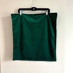 CB2 Green Velvet Square Pillow case